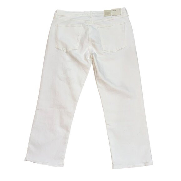 AGOLDE KYE Mid Rise‎ Straight Crop Low Stretch White Denim Jeans Size 33 NWT - Picture 3 of 10